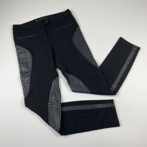 W118 by Walter Baker Womens Leggings Faux Leather Moto Pants Black Vegan Small